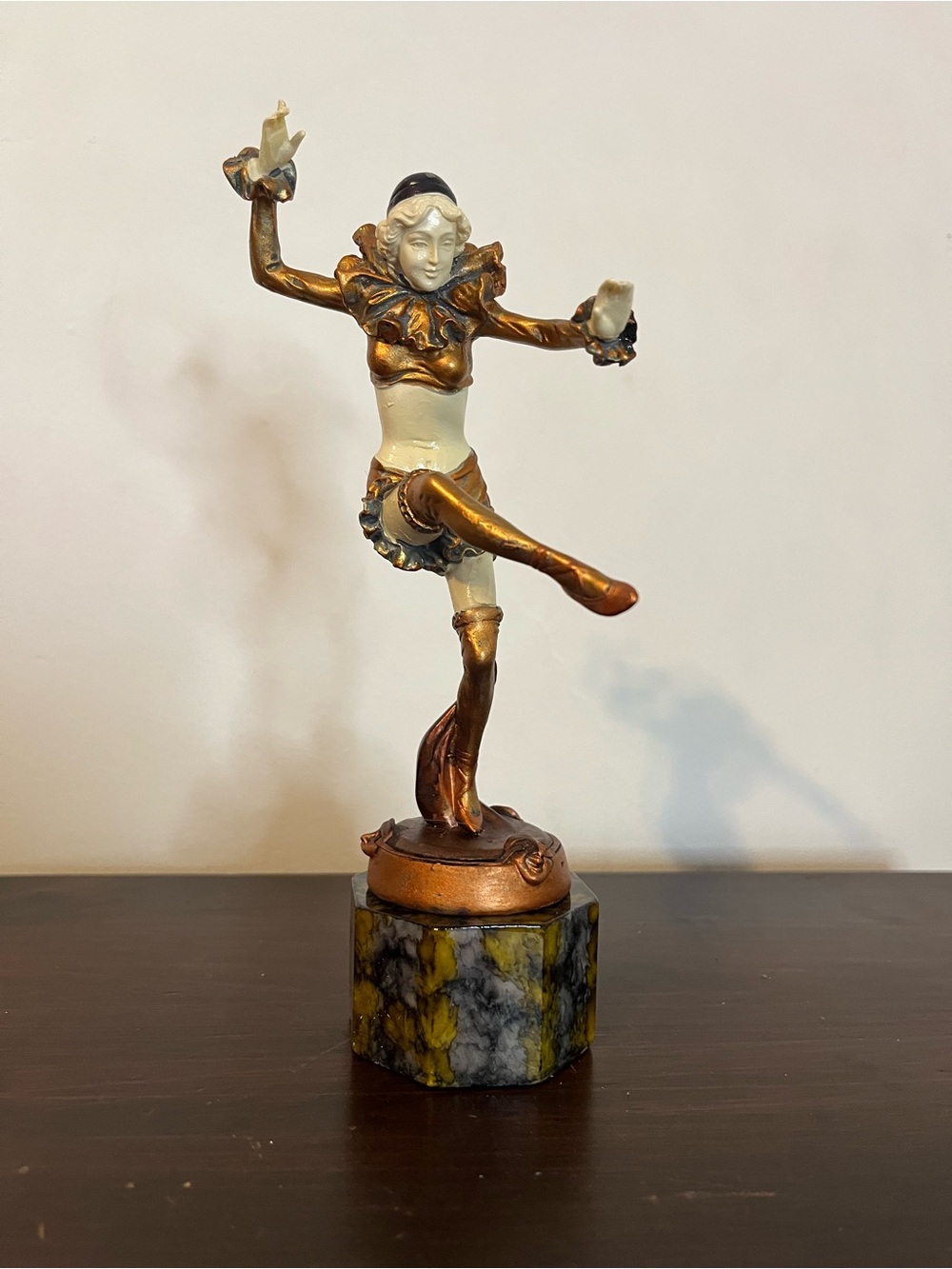 Vintage art deco Pierrot Dancer Otto Hoffman resin museum reproduction